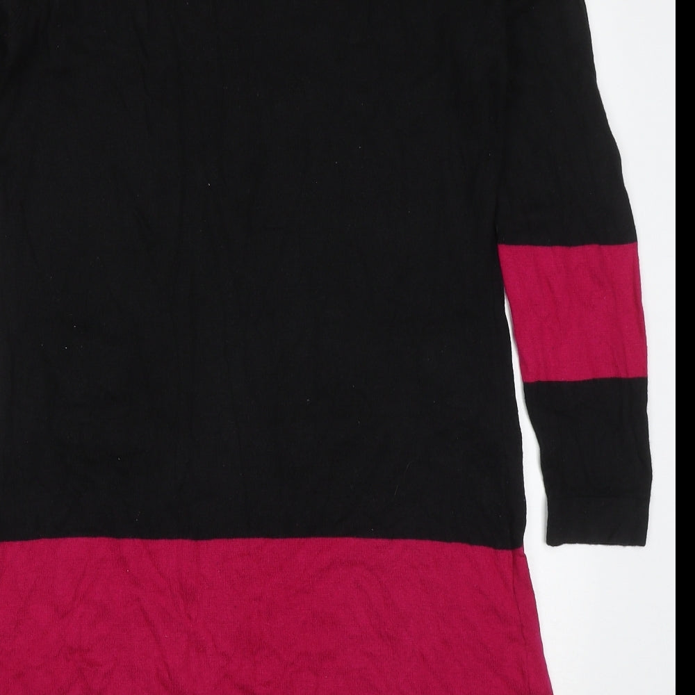 Pomodoro  Womens Multicoloured Striped Viscose Jumper Dress  Size 18  Round Neck Pullover