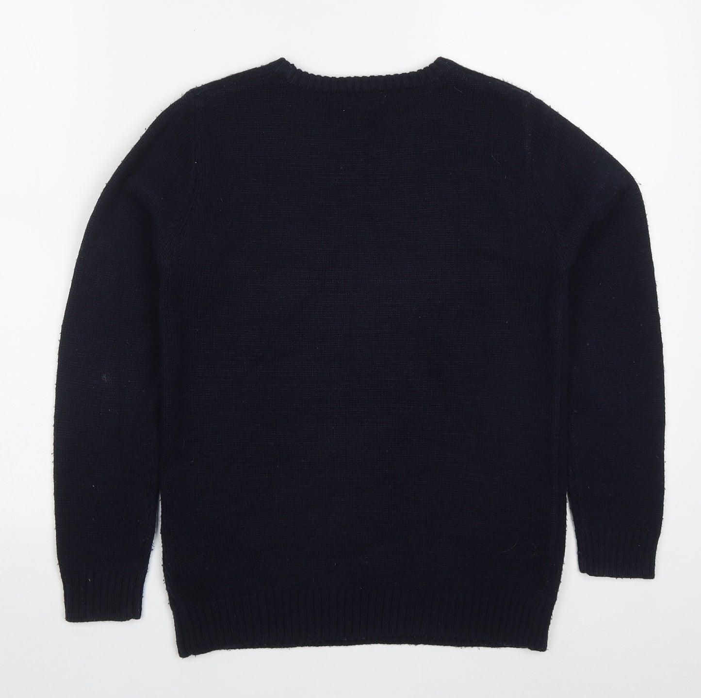 Blue Zoo Boys Blue Round Neck  Acrylic Pullover Jumper Size 11-12 Years  Pullover - Rudolph Christmas Jumper