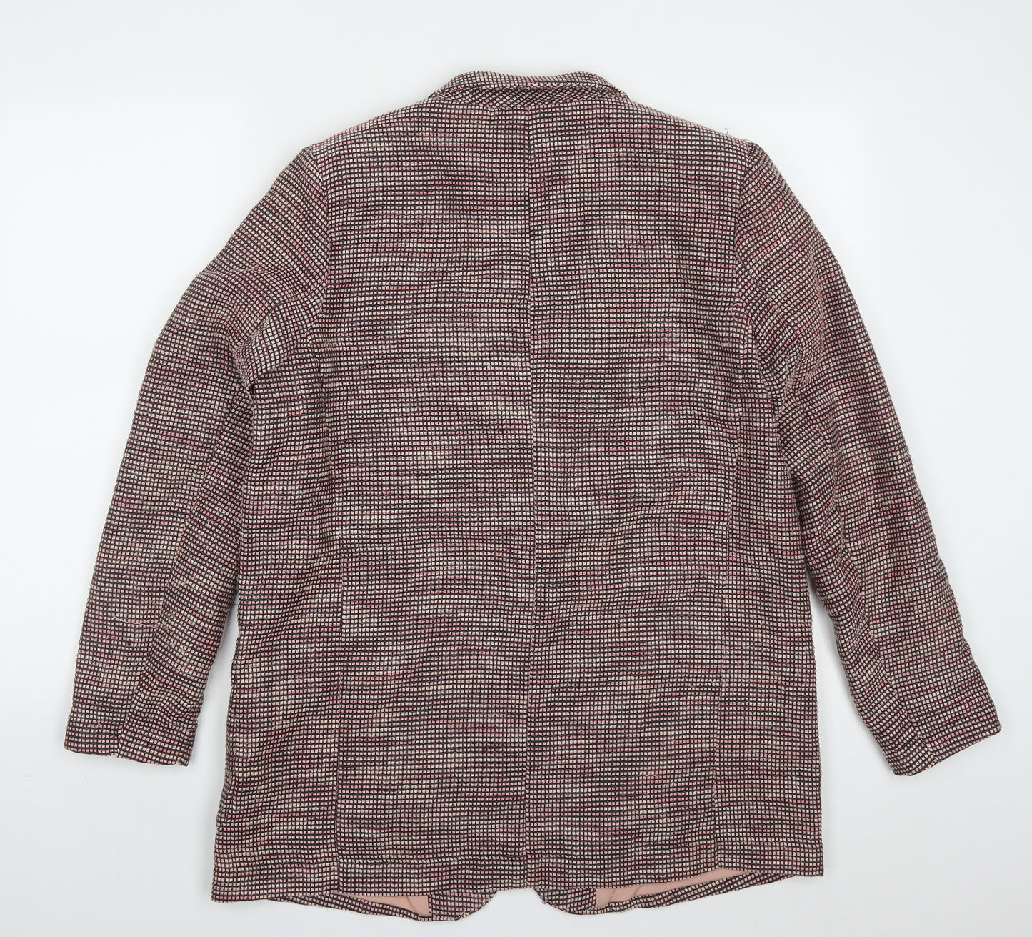 New Look Womens Pink Check Polyester Jacket Blazer Size 14