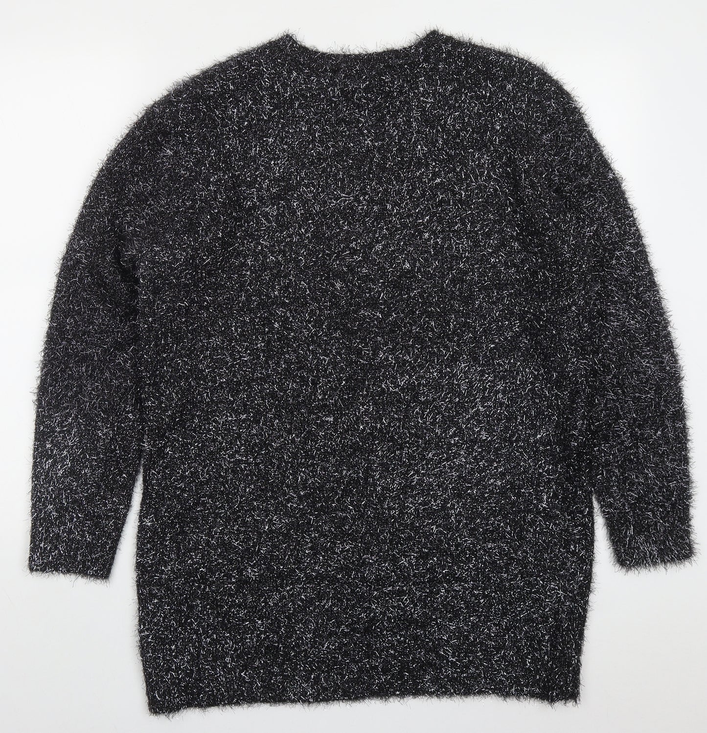 Pep&Co Womens Purple V-Neck  Polyester Pullover Jumper Size 16