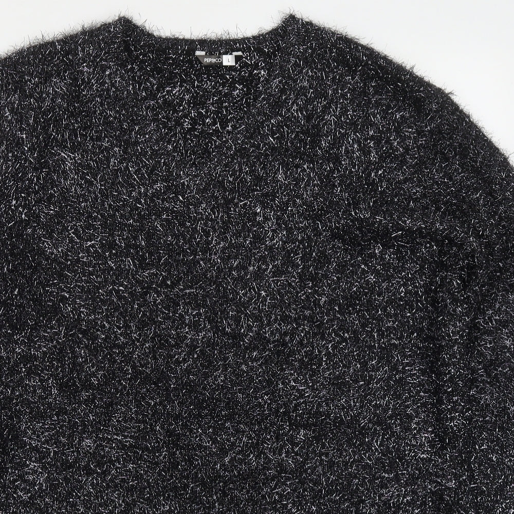 Pep&Co Womens Purple V-Neck  Polyester Pullover Jumper Size 16