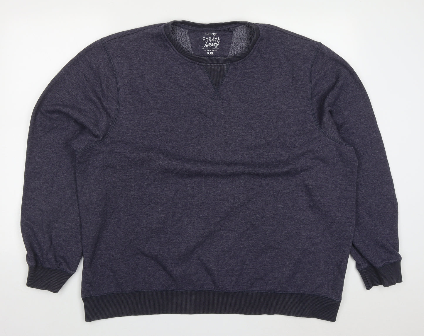 George Mens Blue  Cotton Pullover Sweatshirt Size 2XL