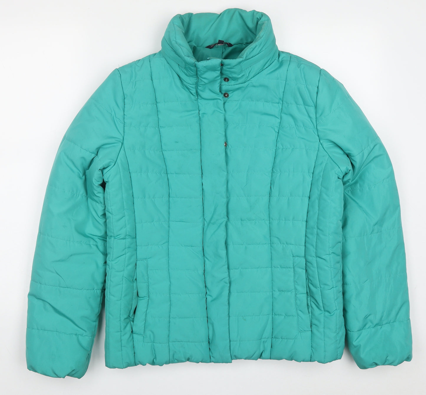 Marks and Spencer Womens Green   Quilted Coat Size M  Zip