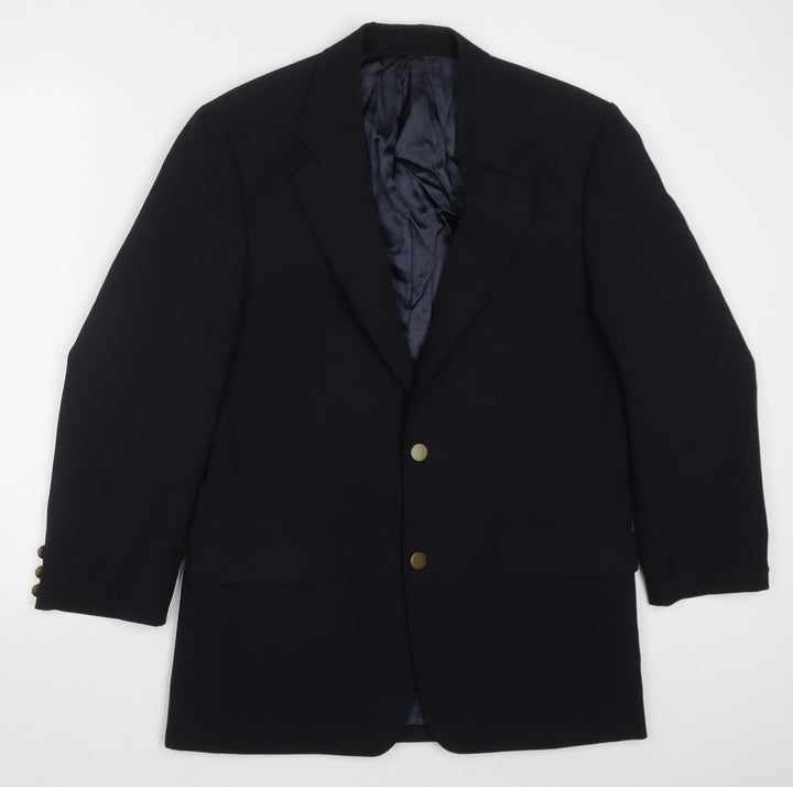 Simon Taylor Mens Blue  Polyester Jacket Suit Jacket Size 38