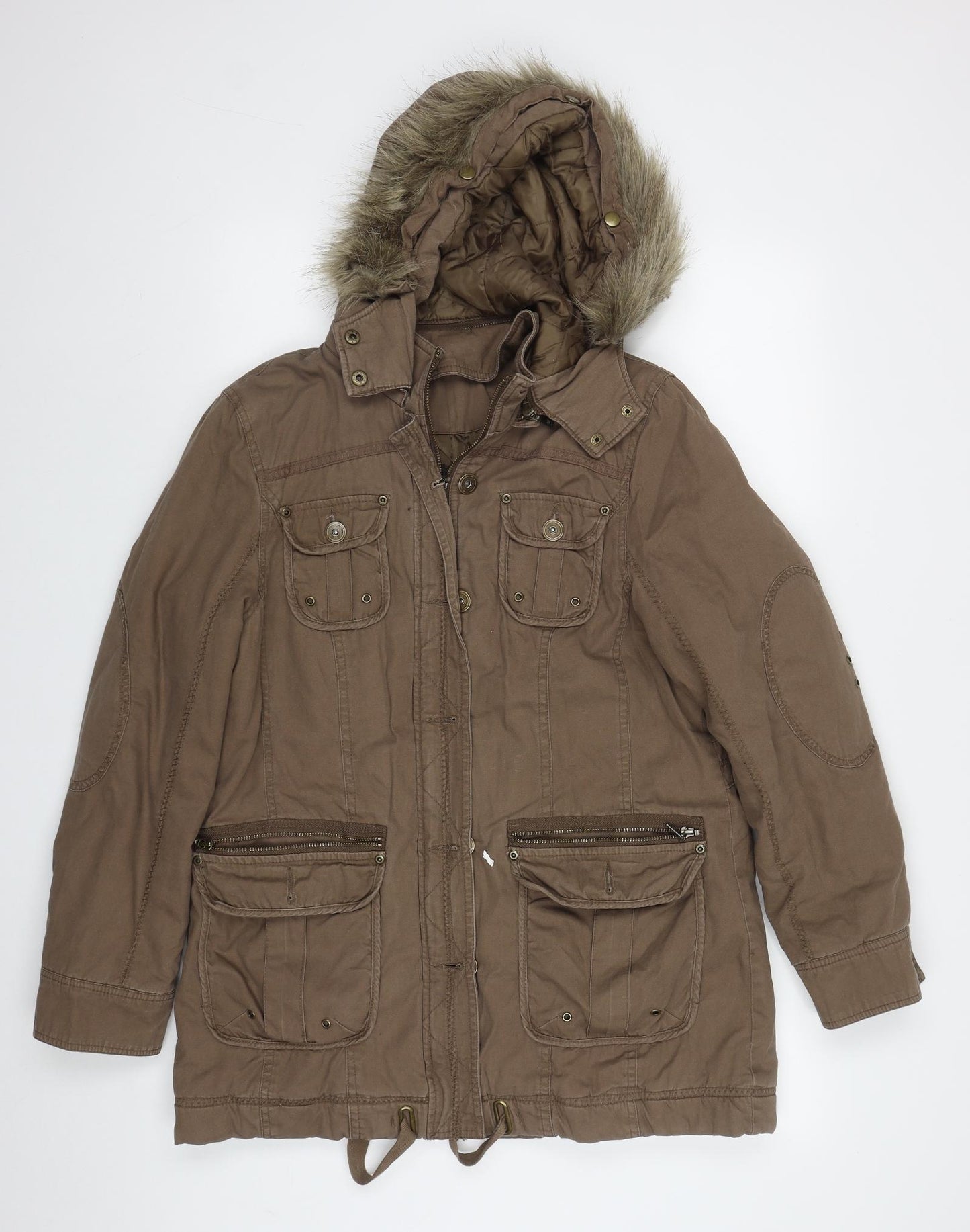 George Womens Brown   Parka Coat Size 14  Zip