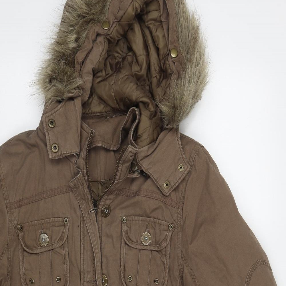 George Womens Brown   Parka Coat Size 14  Zip