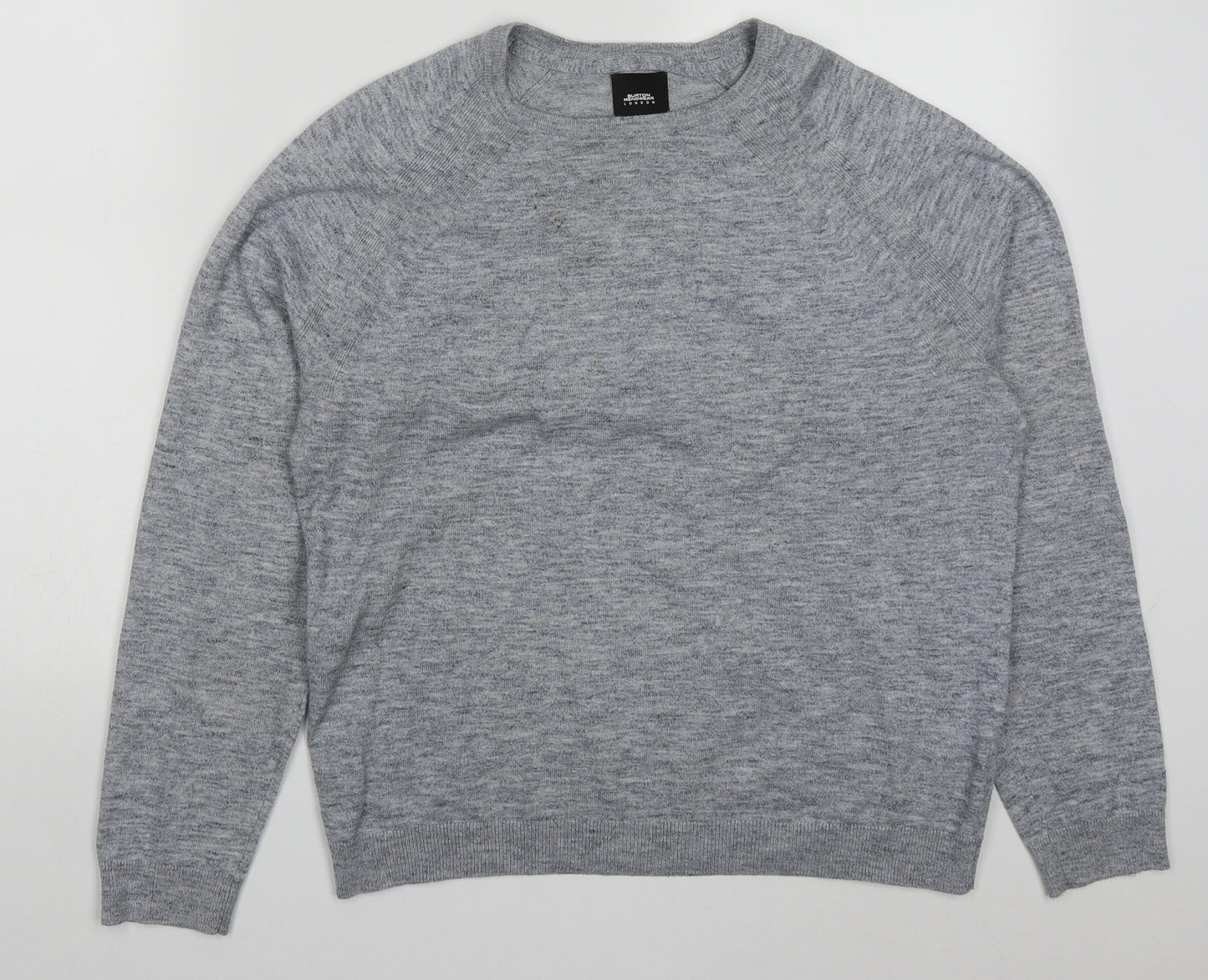 Burton Mens Blue Round Neck  Cotton Pullover Jumper Size M