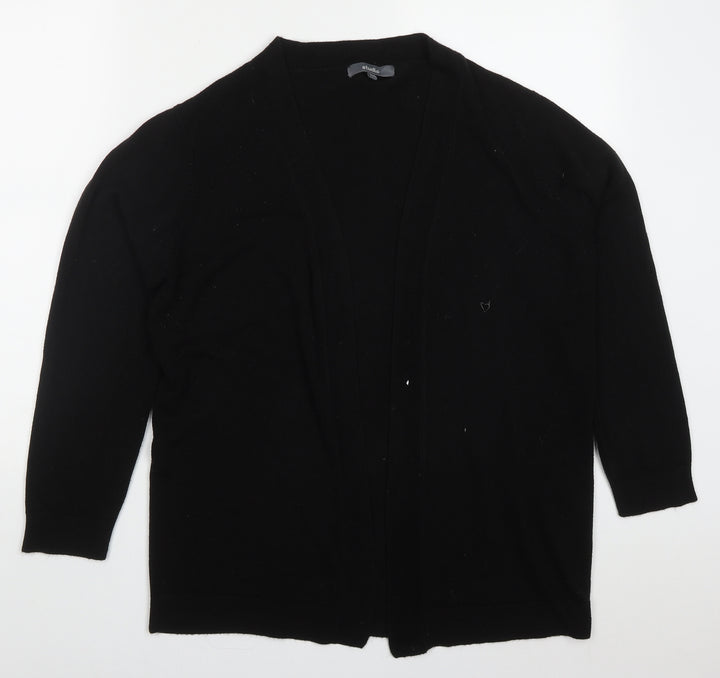 Studio Womens Black V-Neck  Acrylic Cardigan Jumper Size 12