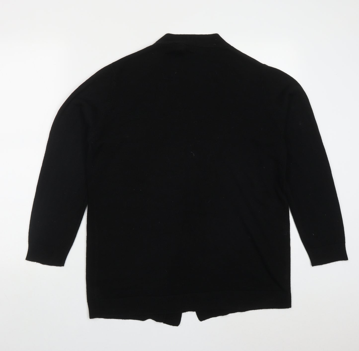 Studio Womens Black V-Neck  Acrylic Cardigan Jumper Size 12