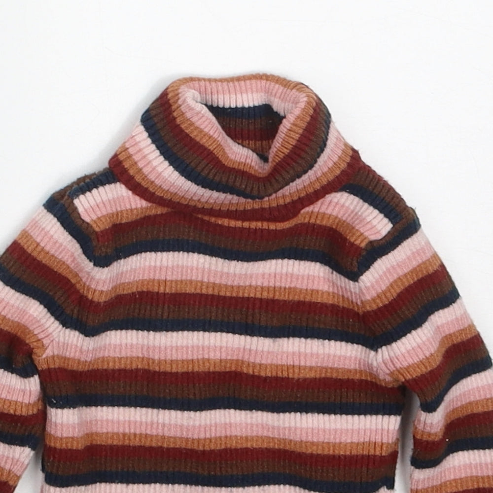 Primark Girls Multicoloured Striped Viscose Pullover Jumper Size 18-24 Months  Pullover