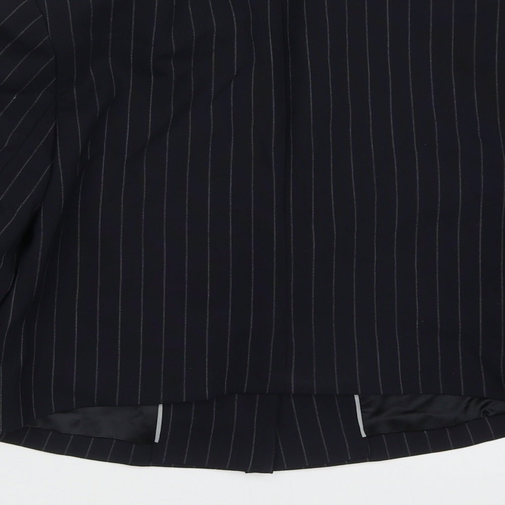 Marks and Spencer Womens Blue Striped Wool Jacket Suit Jacket Size 14