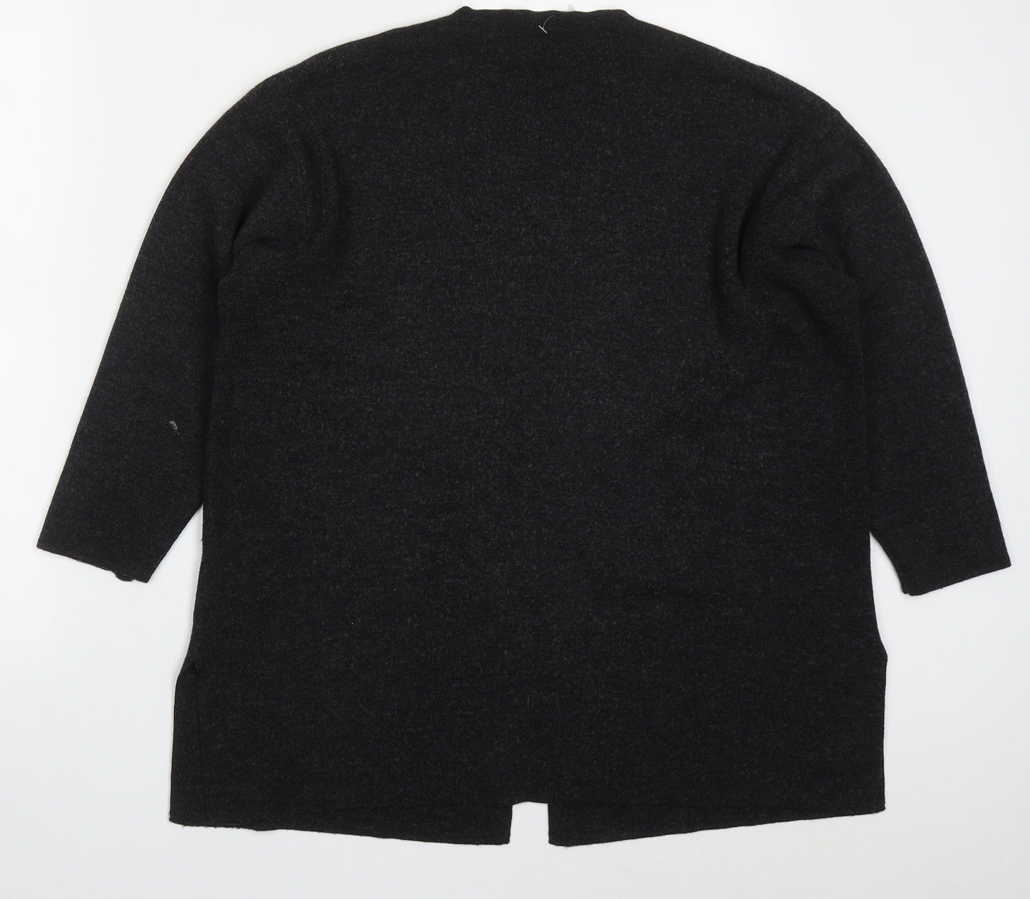 Marks and Spencer Womens Grey V-Neck  Wool Cardigan Jumper Size 14