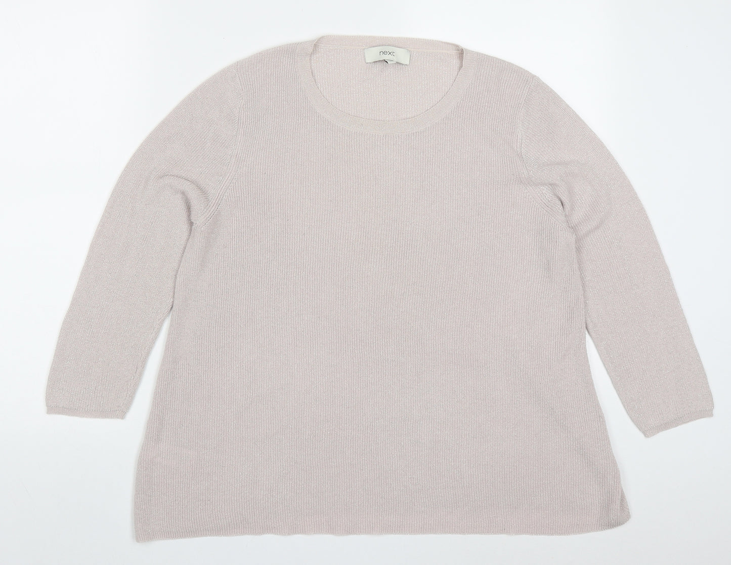 NEXT Womens Pink Round Neck  Cotton Pullover Jumper Size 16