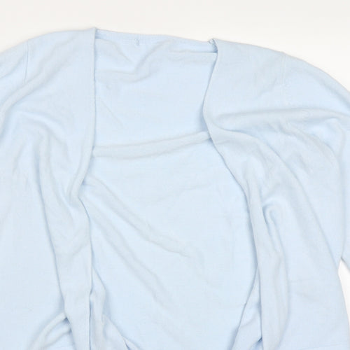 BHS Womens Blue V-Neck  Acrylic Cardigan Jumper Size 18