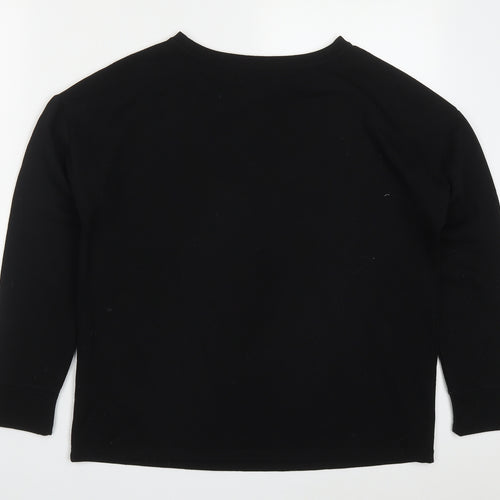 TU Womens Black Chevron Polyester Pullover Sweatshirt Size 8  Pullover