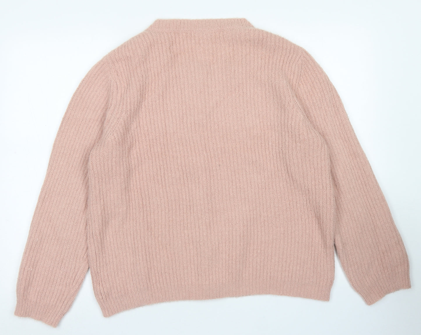 Damart Womens Pink Round Neck  Polyester Cardigan Jumper Size 18