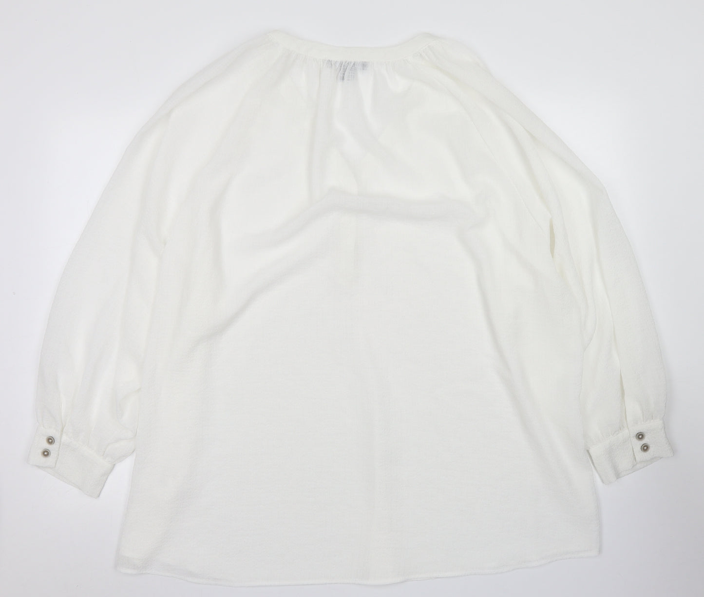 Primark Womens White  Polyester Basic Blouse Size 20 Round Neck