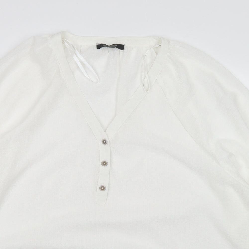 Primark Womens White  Polyester Basic Blouse Size 20 Round Neck