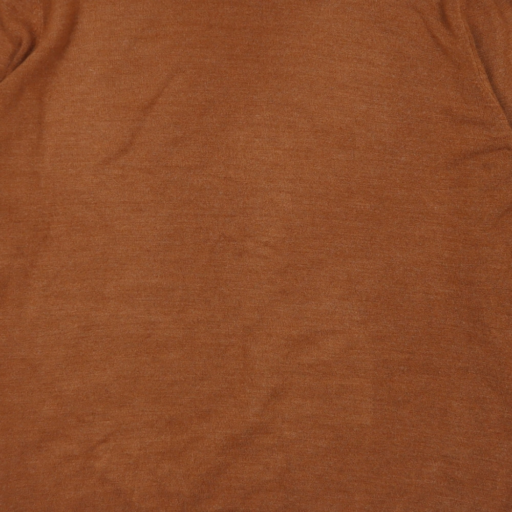 F&F Mens Brown Crew Neck  Acrylic Pullover Jumper Size XL