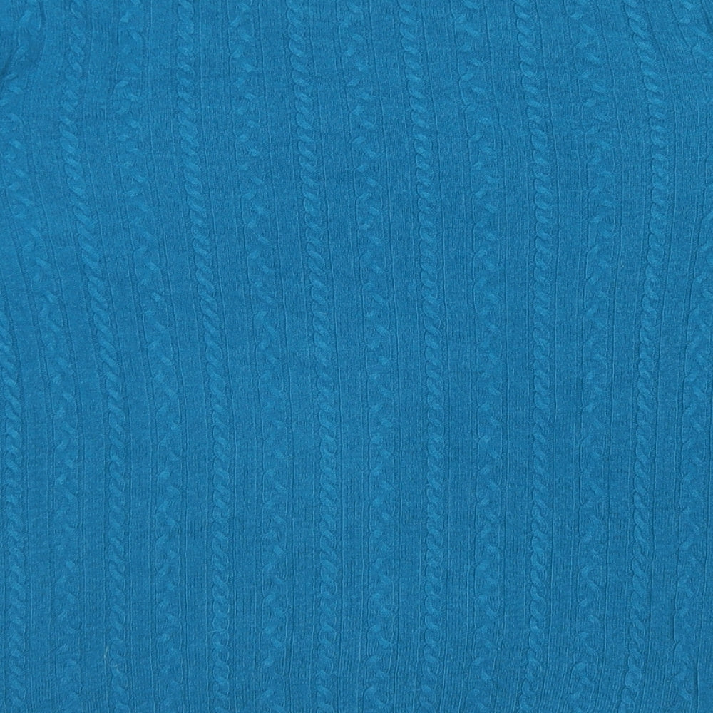 TU Womens Blue Crew Neck  Acrylic Pullover Jumper Size 12