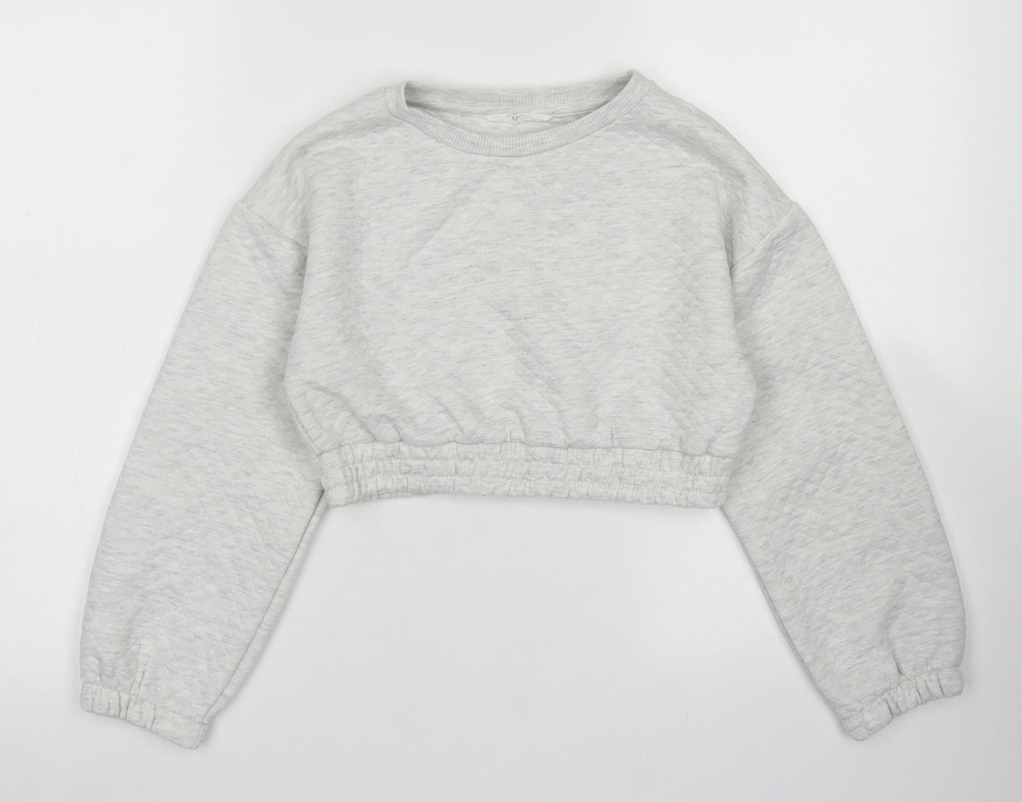Candy Couture Girls Grey  Polyester Pullover Sweatshirt Size 9 Years   - Cropepd