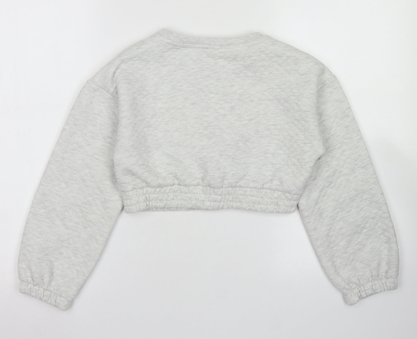 Candy Couture Girls Grey  Polyester Pullover Sweatshirt Size 9 Years   - Cropepd