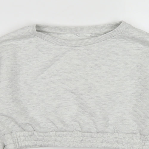 Candy Couture Girls Grey  Polyester Pullover Sweatshirt Size 9 Years   - Cropepd