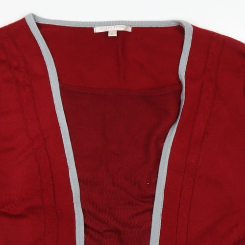 Anna Rose Womens Red Round Neck  Acrylic Pullover Jumper Size XL   - Cardigan and top all in one