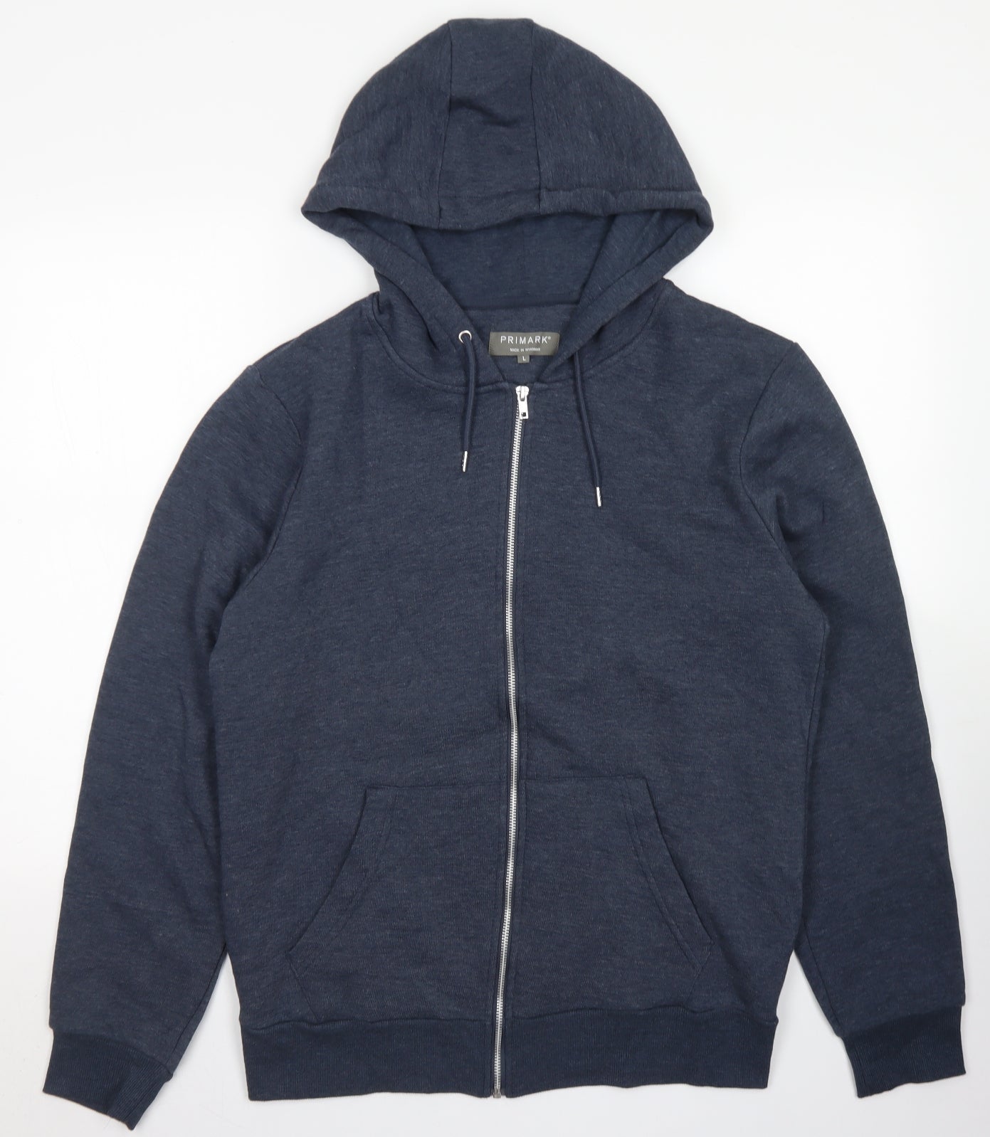 Primark Mens Blue  Cotton Full Zip Hoodie Size L