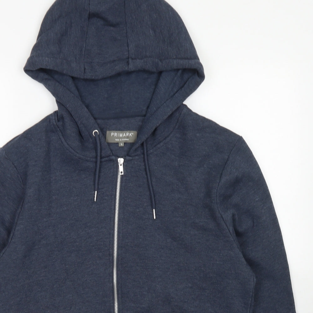 Primark Mens Blue  Cotton Full Zip Hoodie Size L