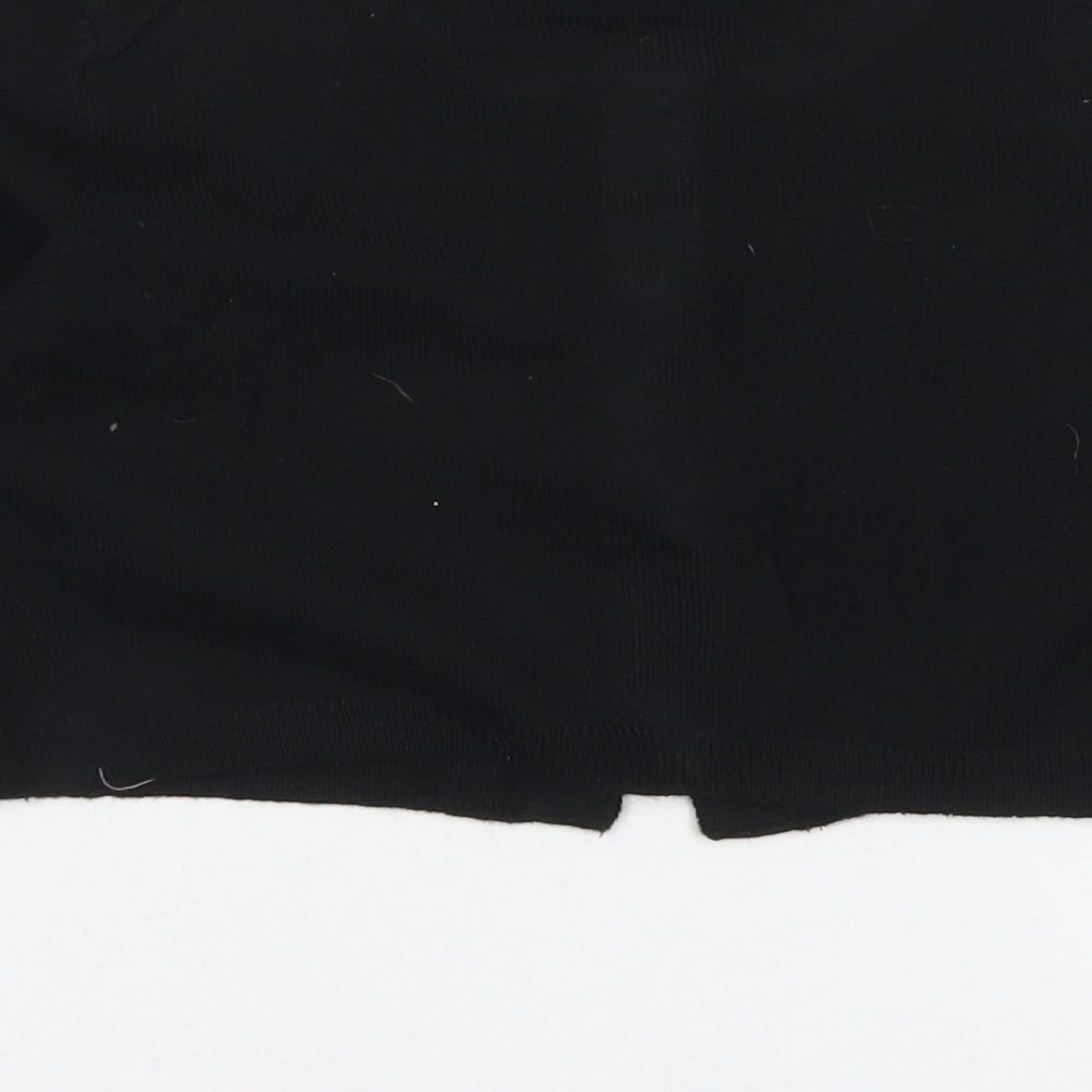 TU Girls Black Crew Neck  Acrylic Cardigan Jumper Size 8 Years  Button - Cropped