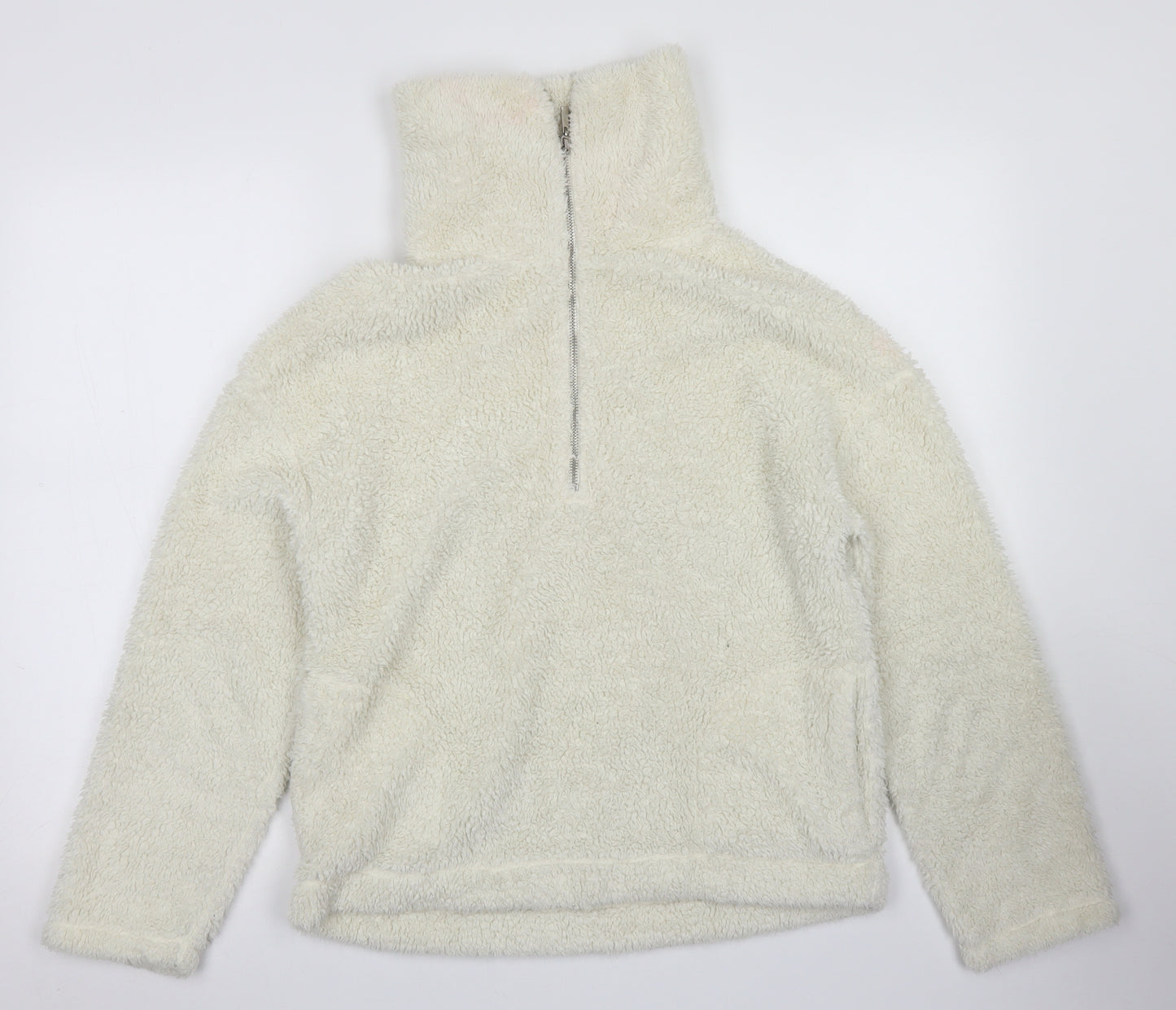 F&F Womens Ivory  Polyester Pullover Sweatshirt Size 6  Zip