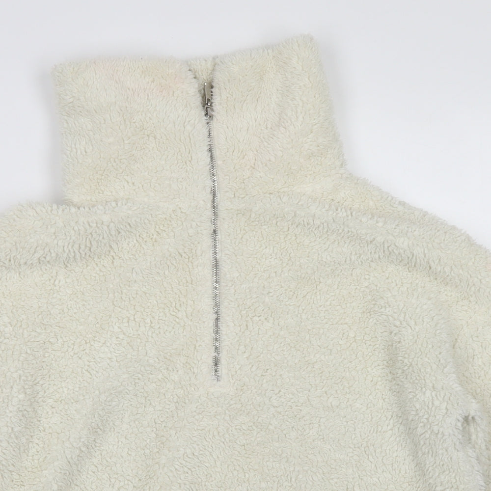F&F Womens Ivory  Polyester Pullover Sweatshirt Size 6  Zip