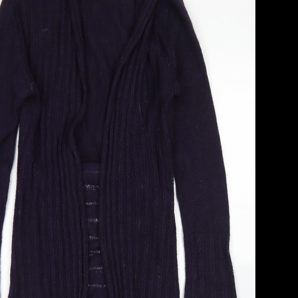 Per Una Womens Purple Collared  Acrylic Cardigan Jumper Size M