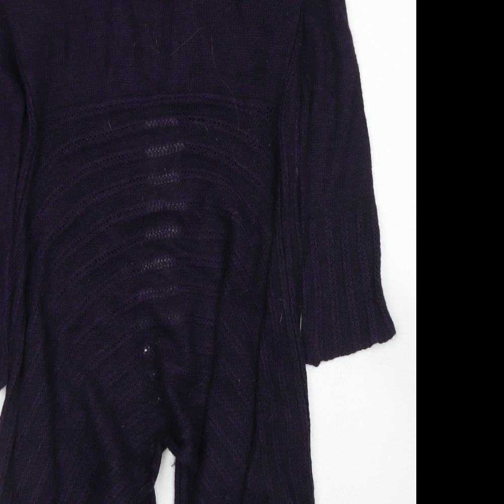 Per Una Womens Purple Collared  Acrylic Cardigan Jumper Size M
