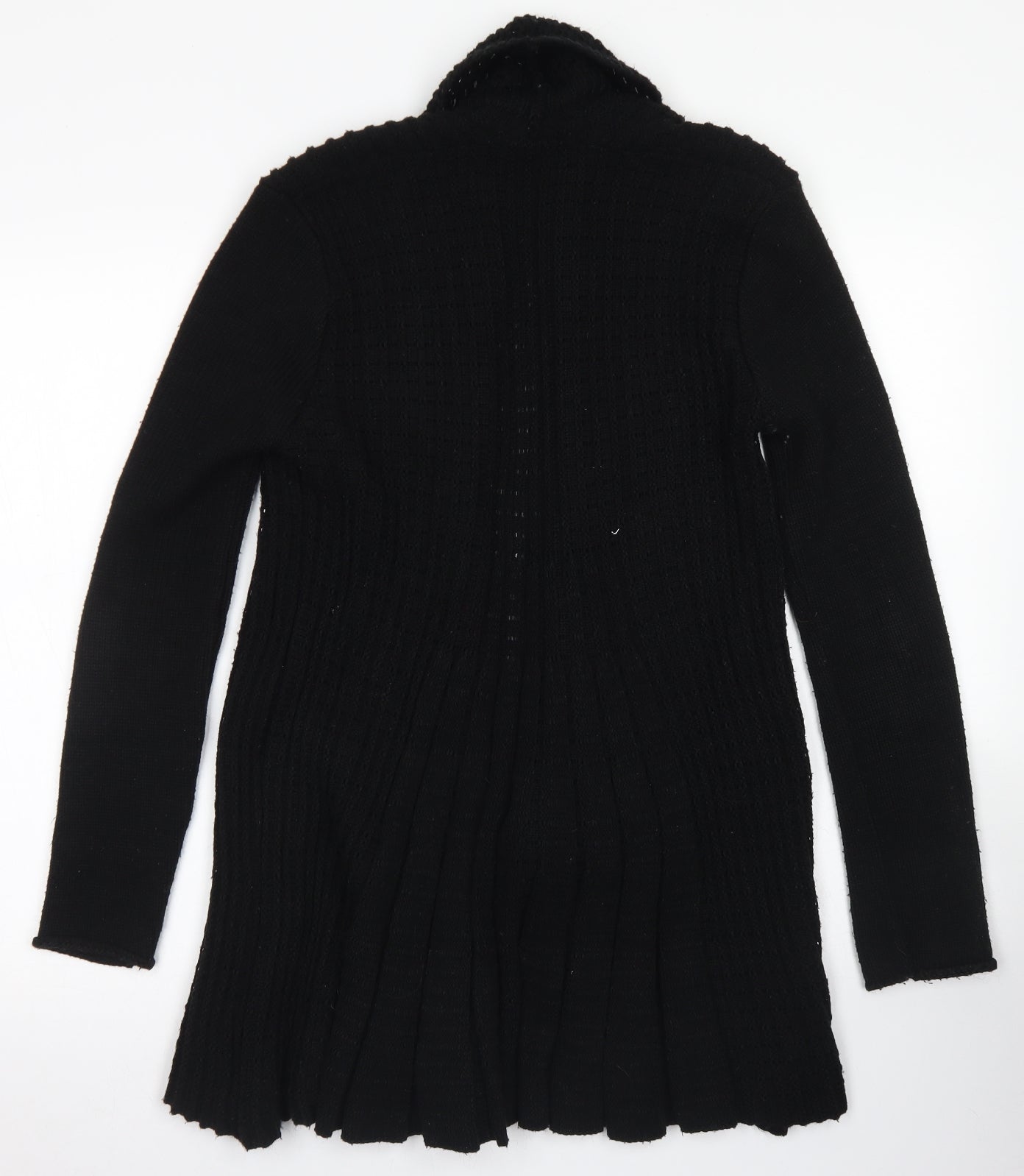 Jane Norman Womens Black Collared  Acrylic Cardigan Jumper Size 12