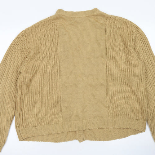 ASOS Womens Brown V-Neck  Acrylic Cardigan Jumper Size 12