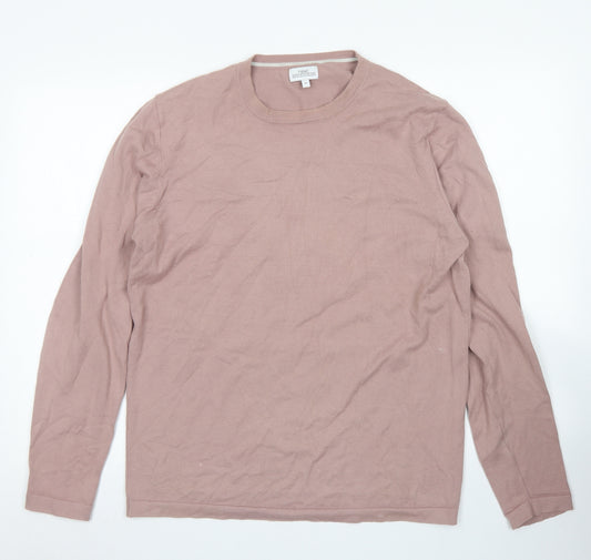Front view of Next women’s pink crew neck cotton jumper, size M