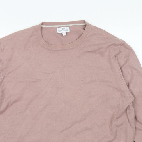 NEXT Womens Pink Crew Neck  Cotton Pullover Jumper Size M