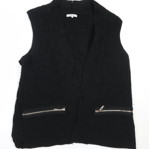 Peacocks Womens Black Round Neck  Acrylic Cardigan Jumper Size L