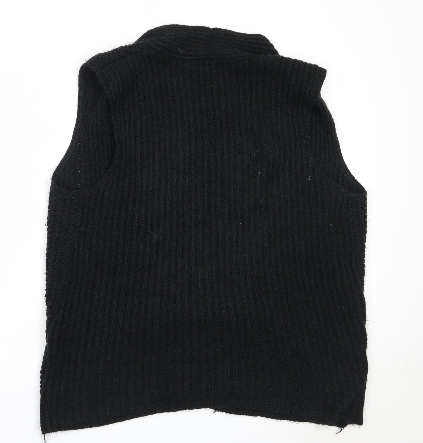 Peacocks Womens Black Round Neck  Acrylic Cardigan Jumper Size L