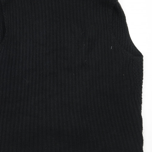 Peacocks Womens Black Round Neck  Acrylic Cardigan Jumper Size L