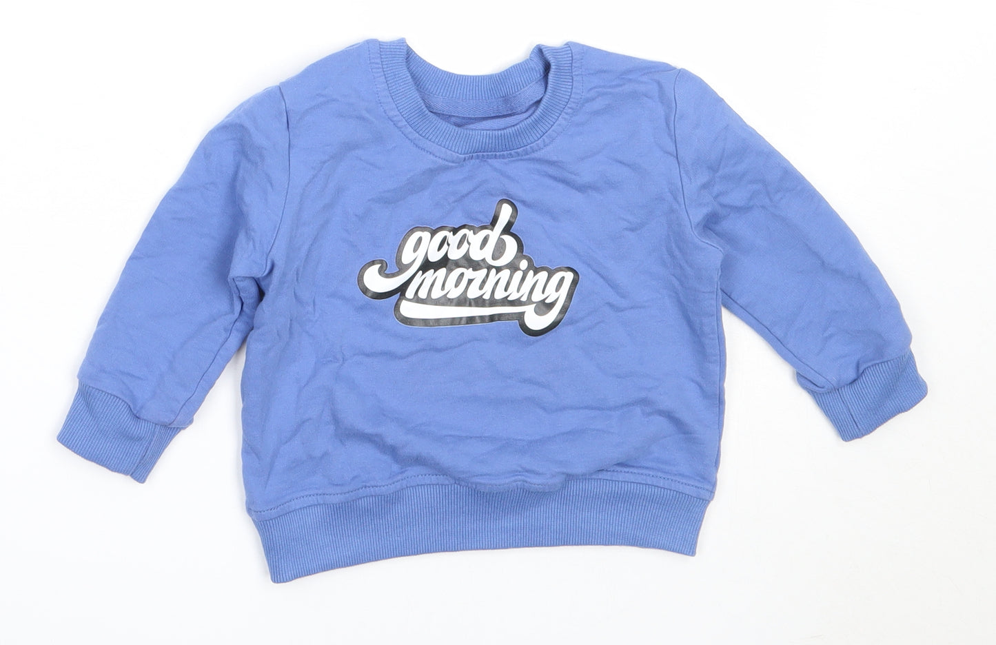 SheIn Boys Blue  Cotton Pullover Sweatshirt Size 2 Years