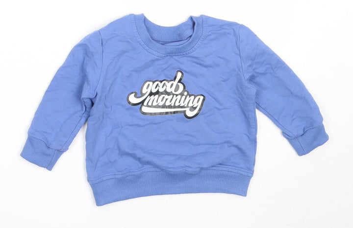 SheIn Boys Blue  Cotton Pullover Sweatshirt Size 2 Years