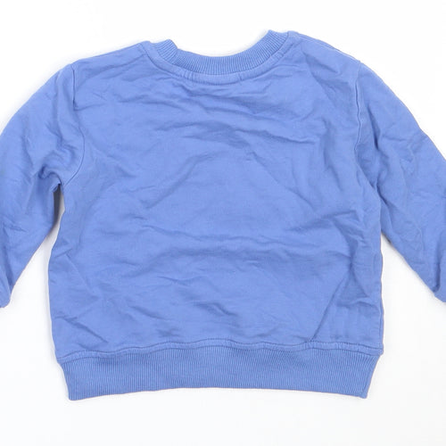 SheIn Boys Blue  Cotton Pullover Sweatshirt Size 2 Years
