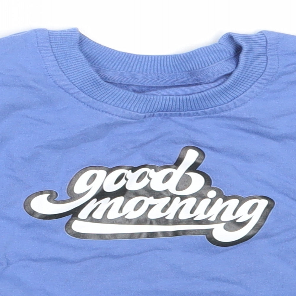 SheIn Boys Blue  Cotton Pullover Sweatshirt Size 2 Years