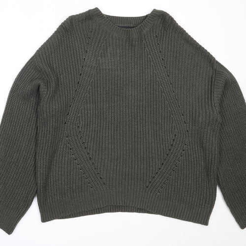 New Look Womens Green Round Neck  Acrylic Pullover Jumper Size L
