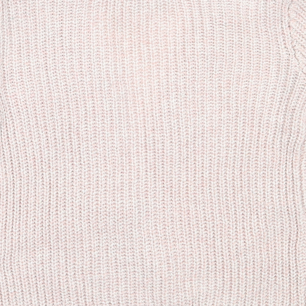 Primark Girls Pink Round Neck  Acrylic Cardigan Jumper Size 5-6 Years