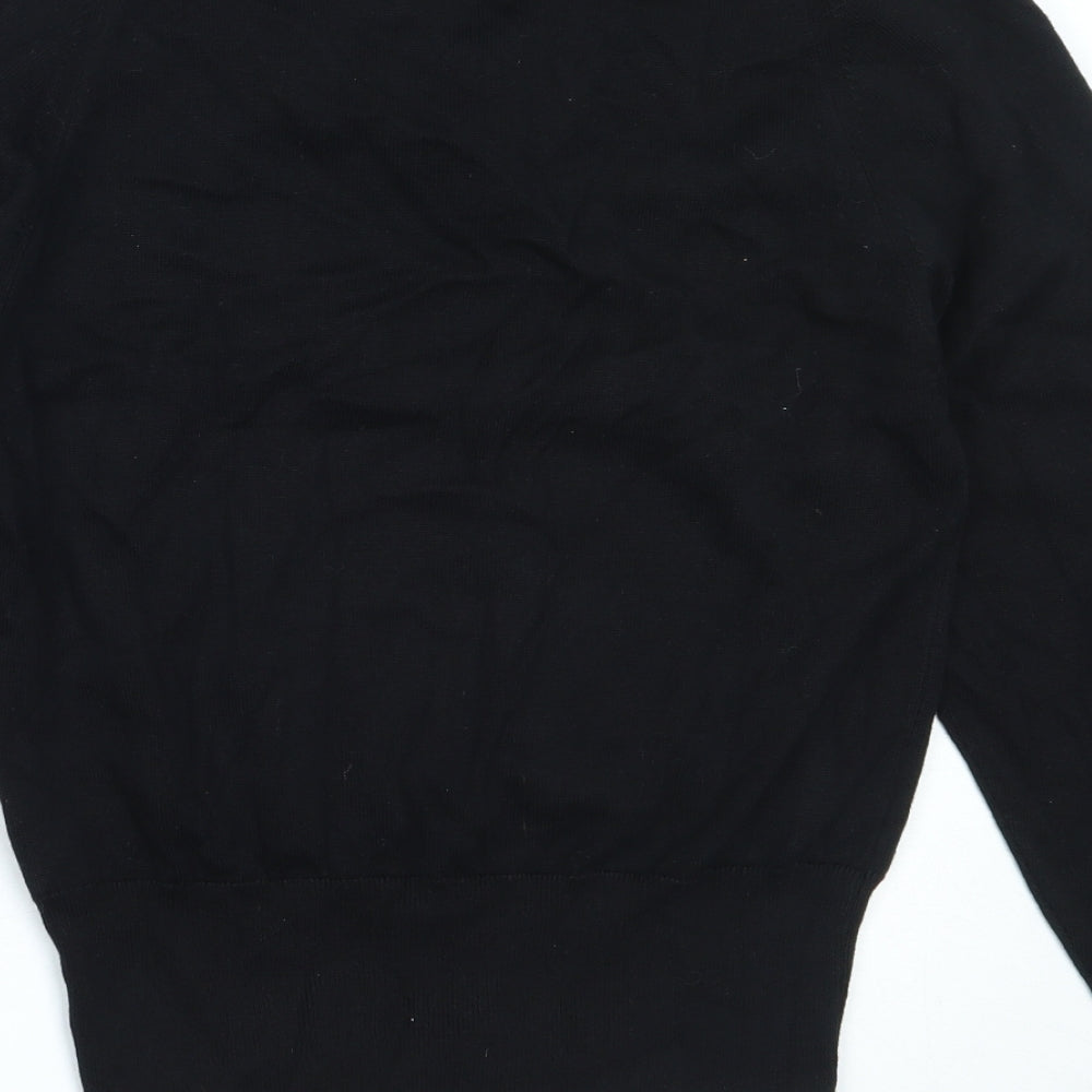 TruTex Girls Black V-Neck  Cotton Pullover Jumper Size 13 Years