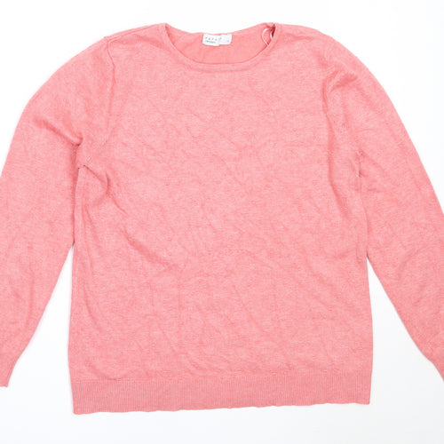 Papaya Womens Pink Round Neck  Viscose Pullover Jumper Size 12